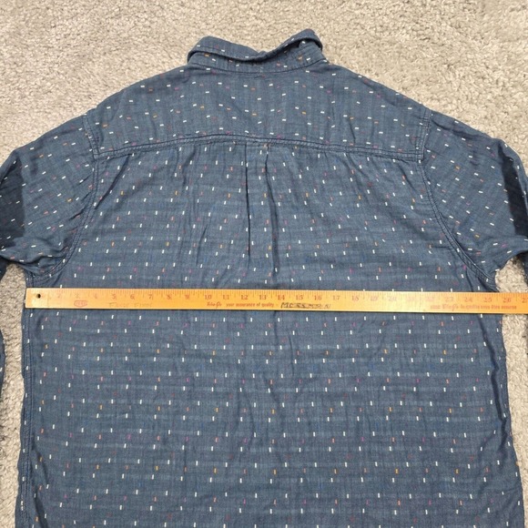 Carbon 2 Cobalt Shirt Mens XL Blue Polka Dot Confetti Sprinkles Button Casual - Picture 8 of 11